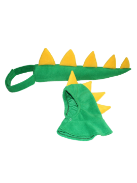 Dinozor Kostüm Set Yeşil | Dinozor Kuyruk Başlık Set Yeşil