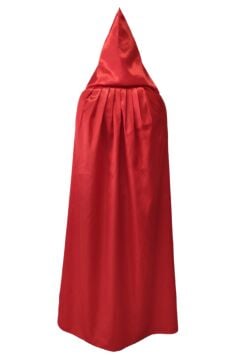 Kırmızı Renkli Kapüşonlu Pelerin