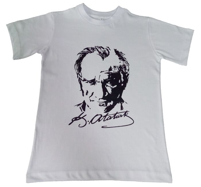 Atatürk Baskılı Tişört 10-11 Yaş - Beyaz