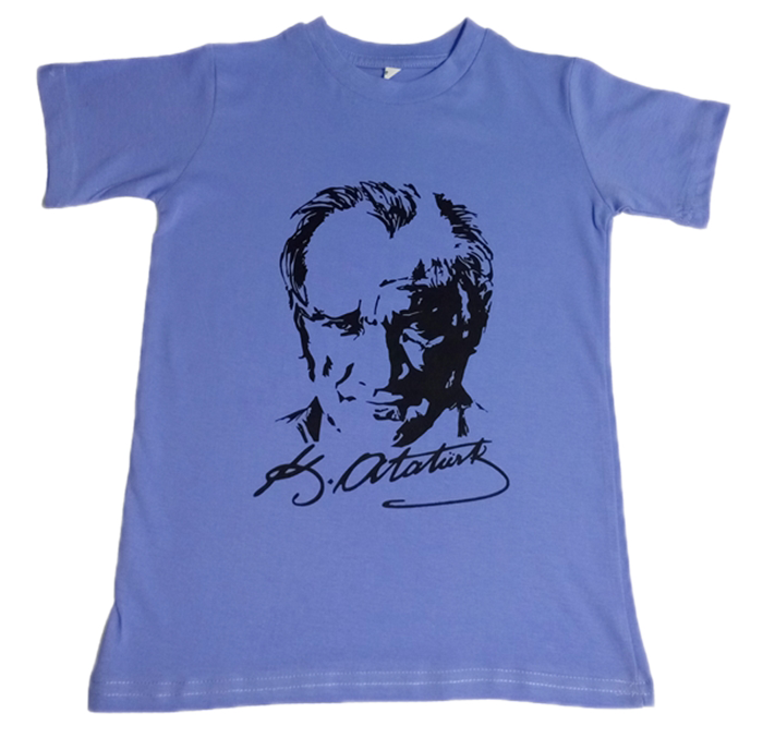 Atatürk Baskılı Tişört 10-11 Yaş - Mavi