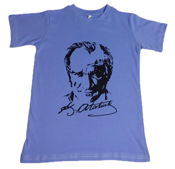 Atatürk Baskılı Tişört 10-11 Yaş - Mavi