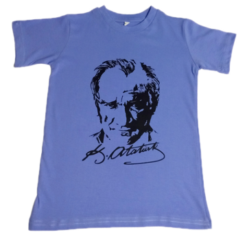 Atatürk Baskılı Tişört 10-11 Yaş - Mavi