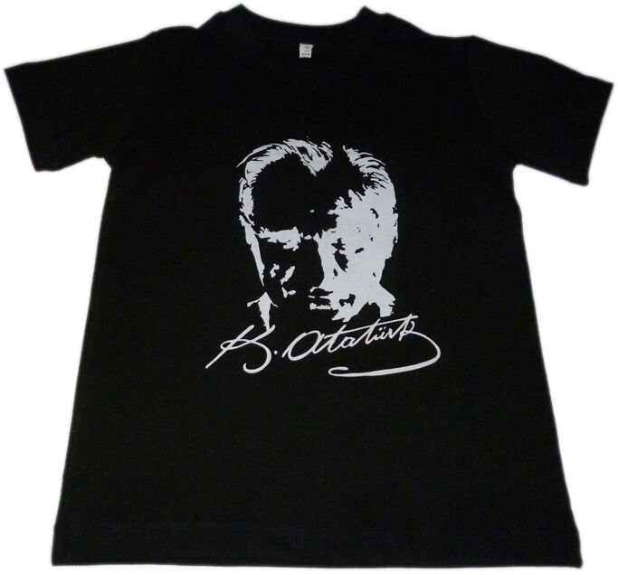 Atatürk Baskılı Tişört 10-11 Yaş - Siyah