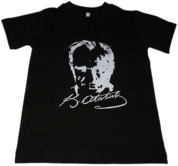 Atatürk Baskılı Tişört 10-11 Yaş - Siyah