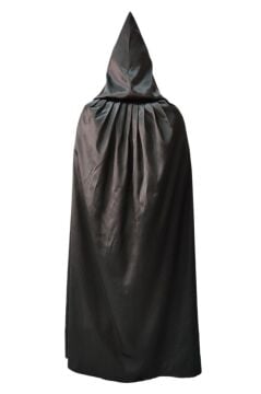 Siyah Renkli Kapüşonlu Pelerin