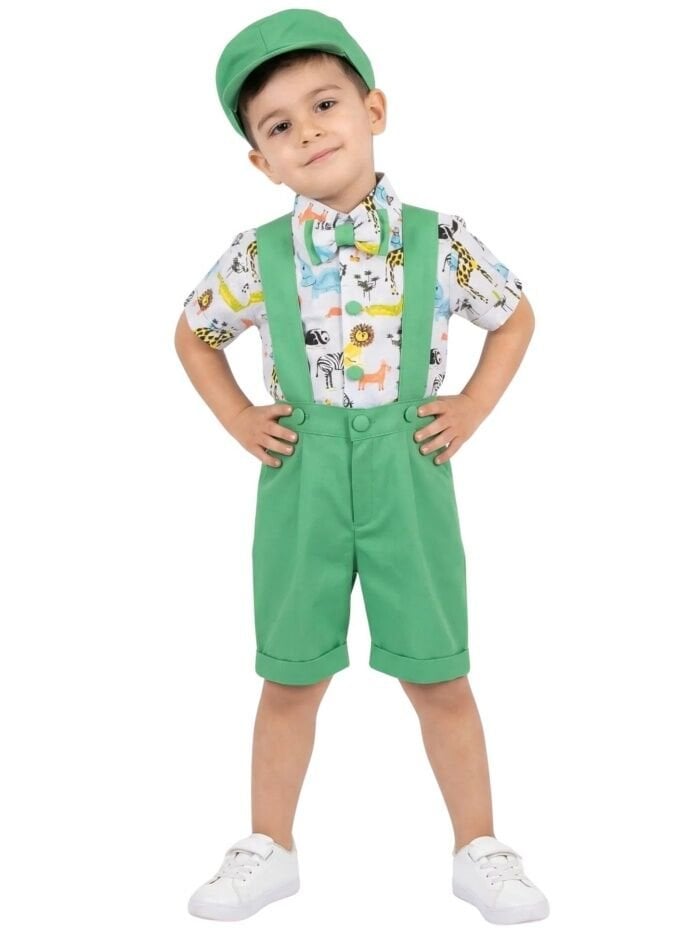 Safari Temalı Papyonlu Şapkalı Kostüm