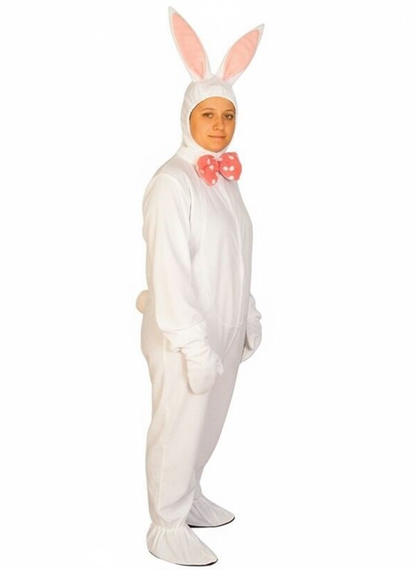 Tavşan Kostümü Yetişkin Model-2 XXL Beden - Beyaz
