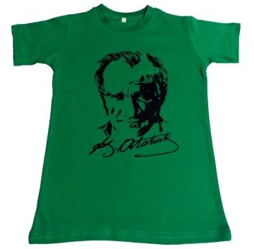 Atatürk Baskılı Tişört 4-5 Yaş - Yeşil