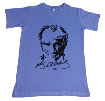 Atatürk Baskılı Tişört 6-7 Yaş - Mavi