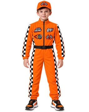 Formula Yarışçı Kostümü Çocuk Turuncu