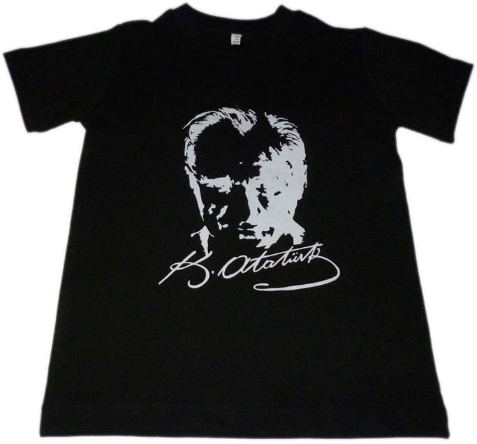 Atatürk Baskılı Tişört 8-9 Yaş - Siyah