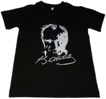 Atatürk Baskılı Tişört 8-9 Yaş - Siyah