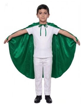 Oval Kesim Çocuk Gösteri Pelerini Yeşil