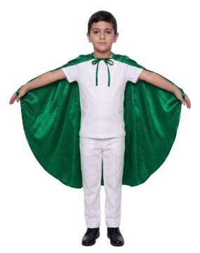 Oval Kesim Çocuk Gösteri Pelerini Yeşil