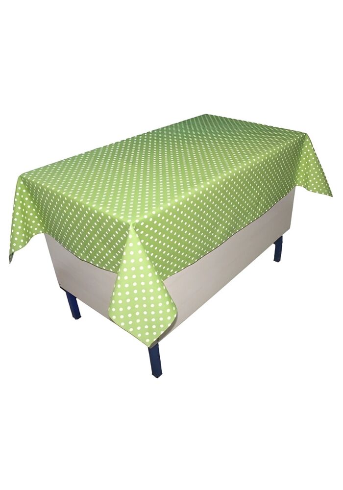 Puantiyeli Öğretmen Masa Örtüsü Yeşil (Pamuklu-Düz)