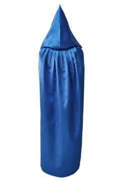 Mavi Renkli Kapüşonlu Pelerin