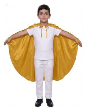 Oval Kesim Çocuk Gösteri Pelerini Altın Sarı