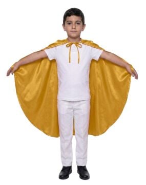 Oval Kesim Çocuk Gösteri Pelerini Altın Sarı