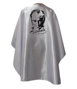 Atatürk Baskılı Pelerin 10 Numara (13 - 15 Yaş) Boy: 105 X Genişlik: 135 cm - Beyaz