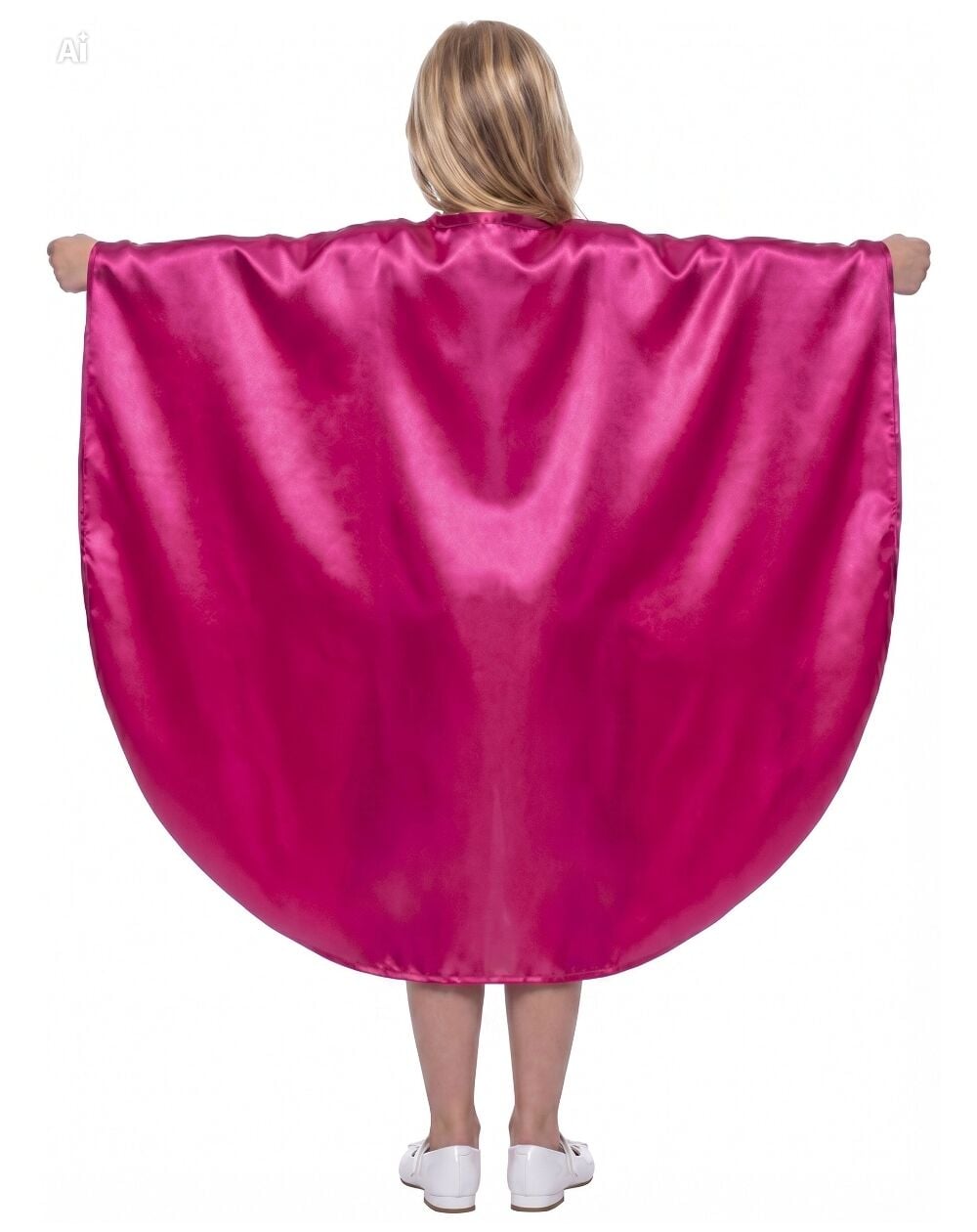 Oval Kesim Çocuk Gösteri Pelerini Fuşya