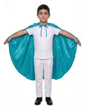Oval Kesim Çocuk Gösteri Pelerini Turkuaz