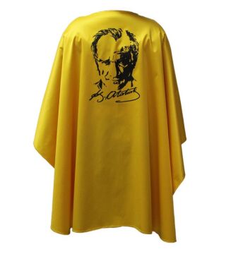 Atatürk Baskılı Pelerin 6 Numara (7 - 9 Yaş) Boy: 90 X Genişlik: 125 cm - Sarı
