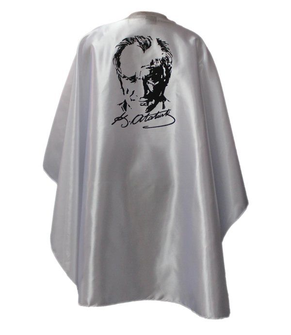 Atatürk Baskılı Pelerin 8 Numara (10 - 12 Yaş) Boy: 95 X Genişlik: 130 cm - Beyaz