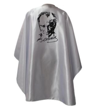 Atatürk Baskılı Pelerin 8 Numara (10 - 12 Yaş) Boy: 95 X Genişlik: 130 cm - Beyaz