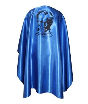 Atatürk Baskılı Pelerin 8 Numara (10 - 12 Yaş) Boy: 95 X Genişlik: 130 cm - Mavi