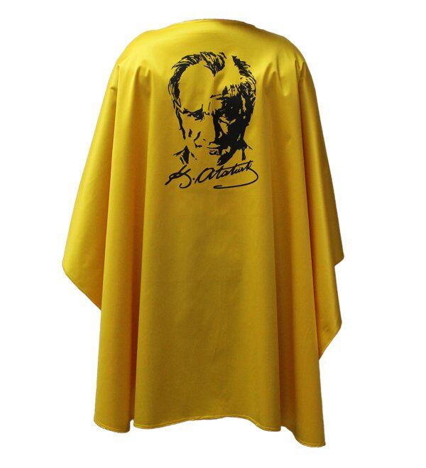 Atatürk Baskılı Pelerin 8 Numara (10 - 12 Yaş) Boy: 95 X Genişlik: 130 cm - Sarı
