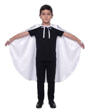 Oval Kesim Çocuk Gösteri Pelerini Beyaz