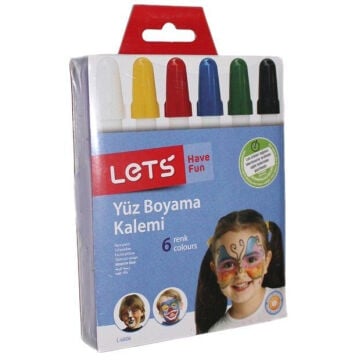 Let's 6 Renk Yüz Boyama Kalemi | Palyaço Yüz Boyası