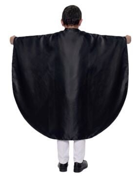 Oval Kesim Çocuk Gösteri Pelerini Siyah