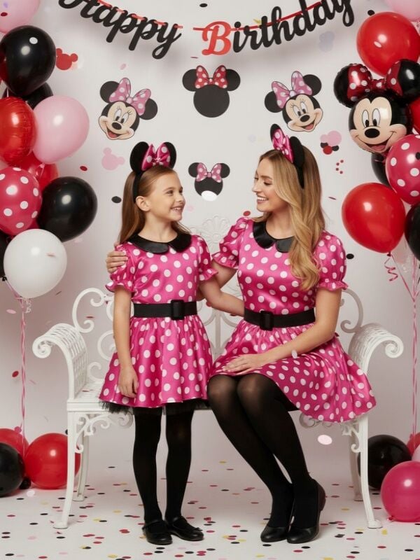 Anne Kız Kombinli Minnie Mouse Elbise