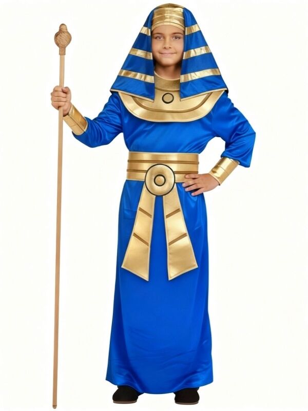 Mısır Firavun Kostümü Mavi - 6-7 Yaş