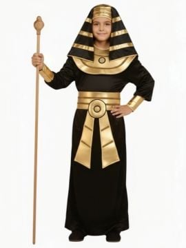 Mısır Firavun Kostümü Siyah - 4-5 Yaş