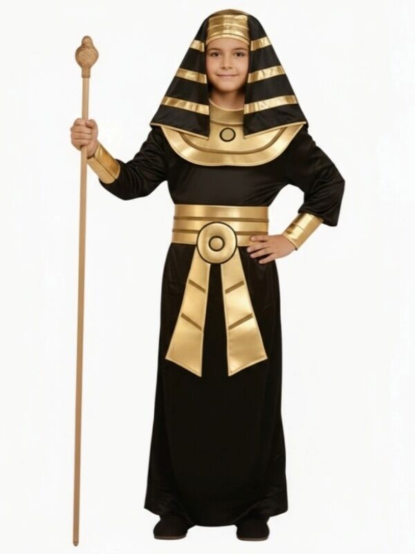 Mısır Firavun Kostümü Siyah - 6-7 Yaş