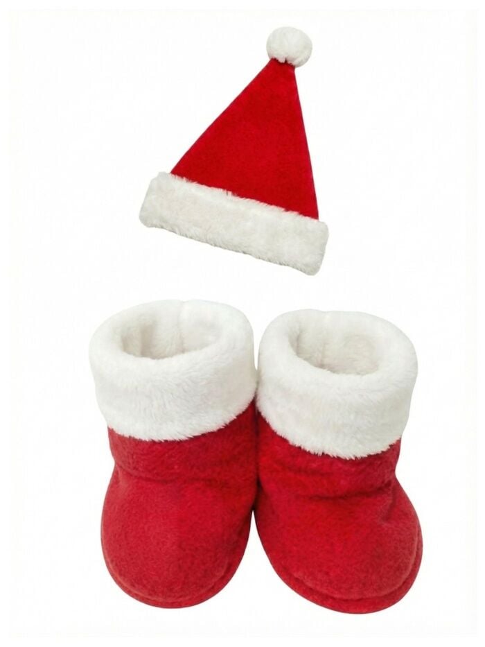 Bebek Noel Şapka ve Patik Takım