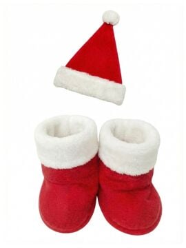 Bebek Noel Şapka ve Patik Takım