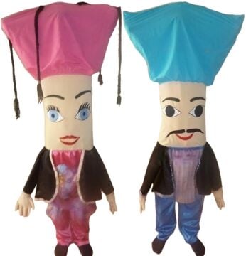 Aşuk İle Maşuk Kostümü Yetişkin | Aşuk İle Maşuk Gösterisi İçin 2 Adet Kostüm