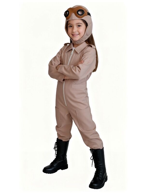 Sabiha Gökçen Kostümü Bej - 2-3 Yaş