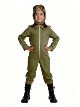Sabiha Gökçen Kostümü Haki - 12-13 Yaş