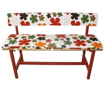 Sıra Minderi Çift Kişilik Papatya Desenli (Pamuklu)