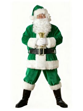 Yeşil Noel Baba Kostümü Yetişkin