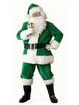 Yeşil Noel Baba Kostümü Yetişkin