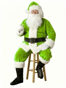 Açık Yeşil Noel Baba Kostümü Yetişkin