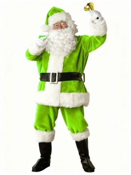 Açık Yeşil Noel Baba Kostümü Yetişkin