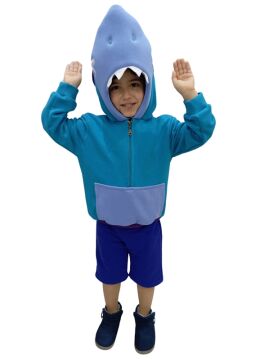 Kapüşonlu Cosplay Leon Shark Kostümü