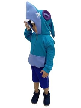 Kapüşonlu Cosplay Leon Shark Kostümü