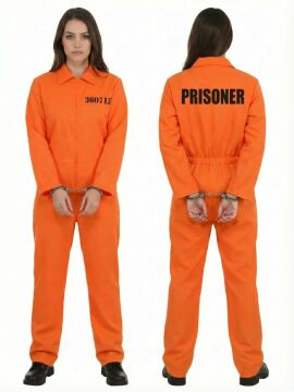 Turuncu Kadın Mahkum Kostümü | Kadın Hapishane Kıyafeti
